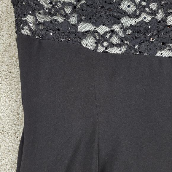 Dress Barn Collection Womens Dress 12 Black Floral Lace Ruched‎ Cocktail Party - Picture 5 of 12